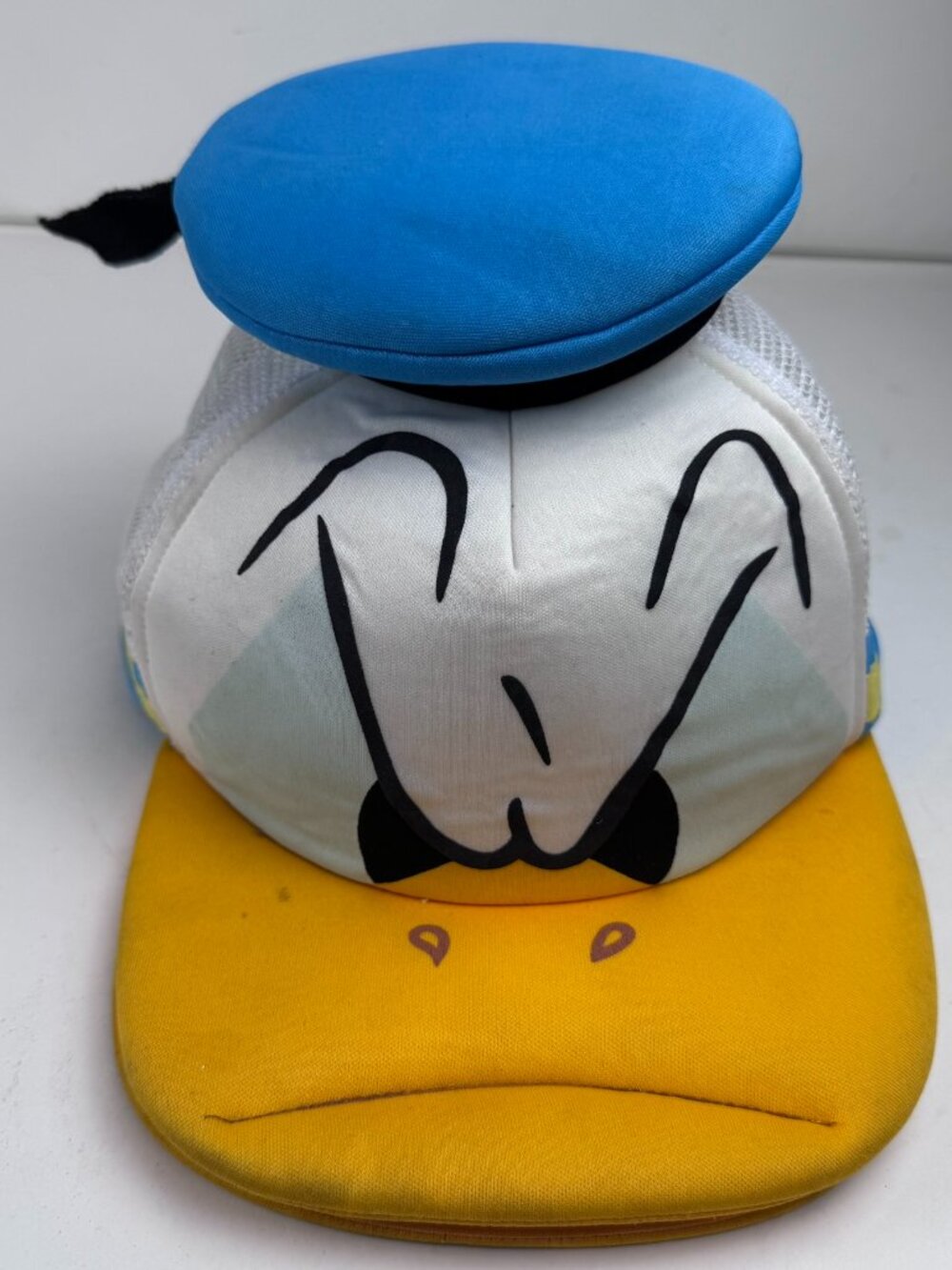 Disney Parks Donald Duck Character Sailor Hat Trucker Cap Signed AS IS Stain